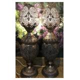 R - PAIR OF MOROCCAN-STYLE FILIGREE TABLE LAMPS