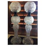 R - PAIR OF CRYSTAL TABLE LAMPS (C8)