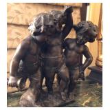 R - BRONZE PUTTI SCULPTURE 19"T (M29)