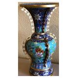 R - ORNATE CHINESE CLOISONNE VASE 12.5'T (P64)