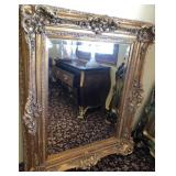 R - WALL MIRROR WITH ORNATE GILT FRAME (C6)