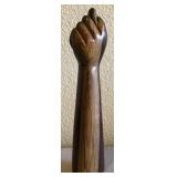 R - CARVED WOOD RAISED FIST 12'T (P43)