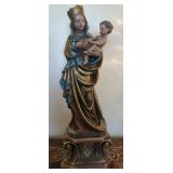 R - MADONNA WITH CHILD SCULPTURE 23.5"T (B6)