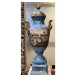 R - DRESDEN PORCELAIN LIDDED VASE 29"T (M13)
