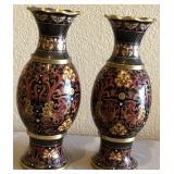 R - PAIR OF CLOISONNE VASES (P61)