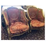 R - PAIR OF VICTORIAN-STYLE PARLOR CHAIRS (B1)