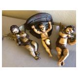 R - CHERUB WALL SCULPTURES & SCONCE SHELF (P47)