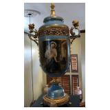 R - FRENCH SEVRES-STYLE LIDDED VASE 28"T (M41)