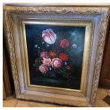 R - FLORAL STILL LIFE ART FRAMED 30X35" (M26)