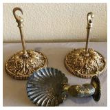 BRASS CHANDELIER CEILING HOOKS, CLAMSHELL SCONCE