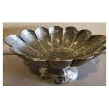 R - PERSIAN STYLE SILVER PLATED PEDESTAL BOWL