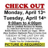 AUCTION PICK UP DAYS & HOURS