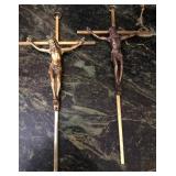 R - TWO BRASS CRUCIFIX (M74)