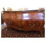 R - LOUIS XV-STYLE BOMBE DRESSER WITH MARQUETRY