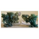 R - CARVED JADE BUD VASES 7'T (P68)