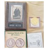 W - BABE RUTH STAMP, COLLECTIBLE COINS (C82)