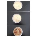 W - THREE COLLECTIBLE GOLDEN COIN REPLICAS (C81)