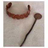 W - PENNY CUFF BRACELET & STICK PIN (L110)