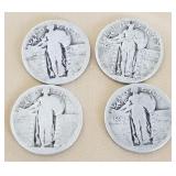 W - FOUR US SILVER QUARTERS (C9)