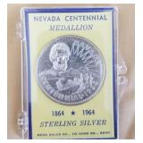 W - STERLING SILVER NEVADA CENTENNIAL MEDALLION