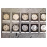 W - FIRST TEN YEARS OF WASHINGTON SILVER QUARTERS