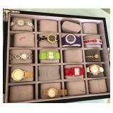 W - LOT OF ELEVEN WATCHES WITH DISPLAY BOX (L98)