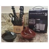 W - KNIFE SET, SPOON HOLDERS, COFFEE MAKER (K14)