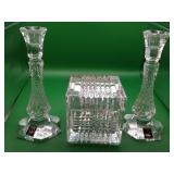 W - ONEIDA CANDLESTICKS & TRINKET BOX (L54)