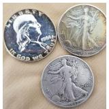 W - THREE COLLECTIBLE HALF DOLLARS (C68)