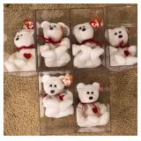 W - LOT OF VALENTINE TY BEARS (B103)