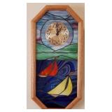W - STAINED GLASS WALL CLOCK (E40)