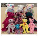 W - LOT OF REGULAR & LARGE TY BEARS (L25)