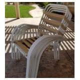 W - LOT OF FOUR STACKING PATIO CHAIRS