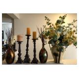W - CANDLESTICKS, DECORATIVE VASES (M49)