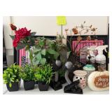 W - FAUX PLANTS, CLEANERS, FRAMED ART (G28)
