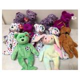W - LOT OF TY COLLECTIBLE BEARS & RABBIT (B53)