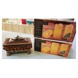 W - DECORATIVE BOX, FLAMELESS CANDLES (L71)