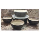 W - STONEWARE BAKING DISH SET, BOWLS (K7)