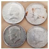 W - FOUR SILVER HALF DOLLARS (C35)