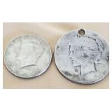 W - TWO US SILVER COINS (C10)