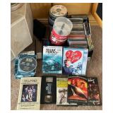 W - MIXED LOT OF DVDS & CDS (D20)