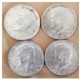 W - FOUR SILVER HALF DOLLARS (C27)
