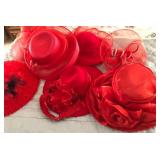 W - LOT OF SIX RED HATS (M25)