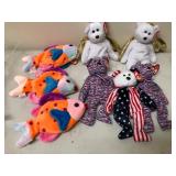 W - LOT OF TY COLLECTIBLE BEARS & FISH (B47)