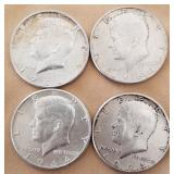 W - FOUR SILVER HALF DOLLARS (C33)