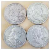 W - FOUR SILVER HALF DOLLARS (C19)