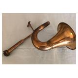 W - VINTAGE COPPER & BRASS HORN (L115)