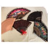 W - LOT OF FIVE HAND FANS (L114)