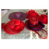 W - LOT OF FIVE RED HATS (M36)