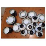 W - FORTY PIECES SANGO NOVA BLACK DISHWARE (K6)